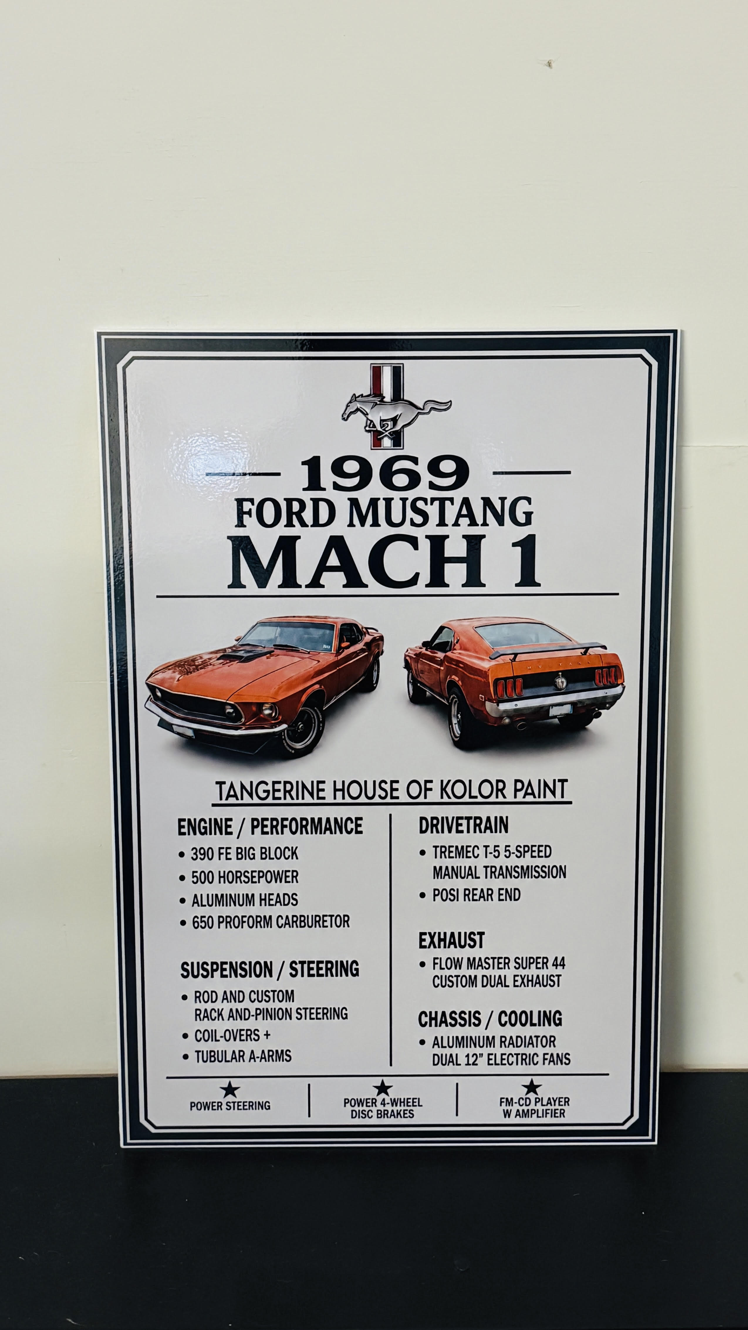 1969 Ford Mustang Mach 1 custom sign